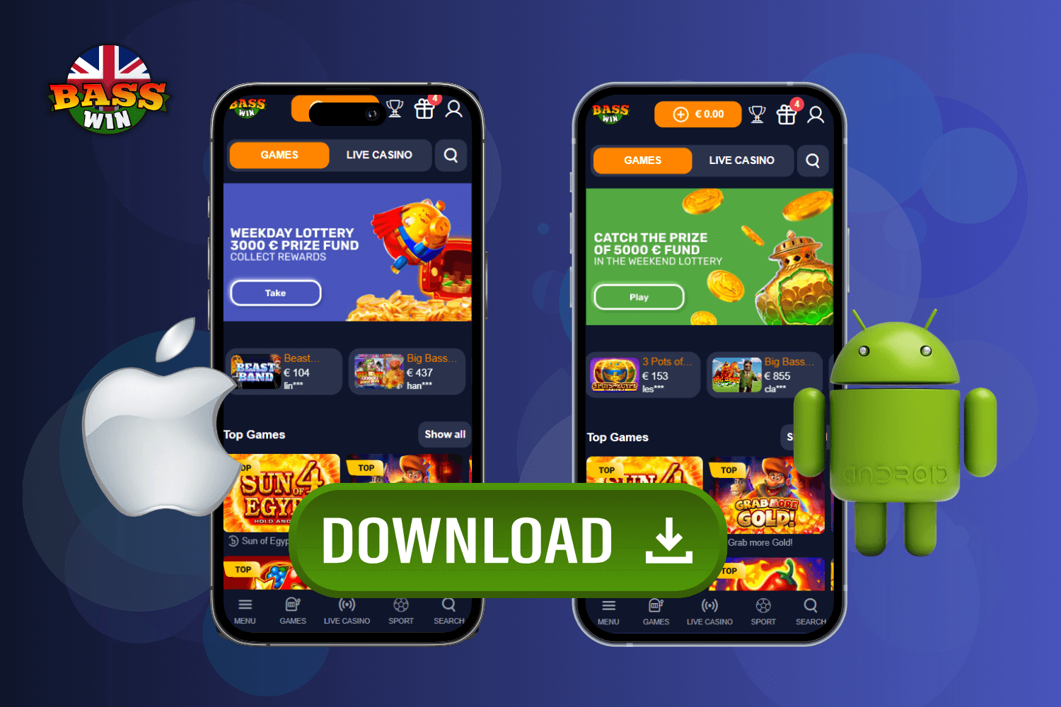 BassWin UK Mobile App for Android & iOS: Play Anywhere